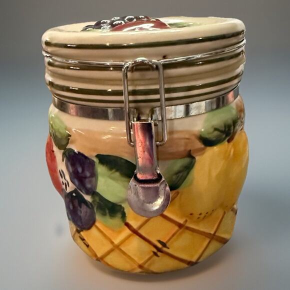 Vintage Canister Set Fruit Gourmet Home 3 Pc Retro Boho Rockabilly Food Seal 70s - Picture 6 of 11